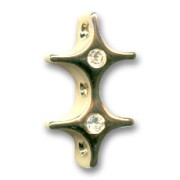 3 strands spacer 22x13 mm gold tone Crystal rhinestones x1