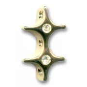 3 strands spacer 22x13 mm gold tone Crystal rhinestones x1