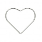 17.5 mm 925 Sterling Silver Closed heart-shaped ring x1