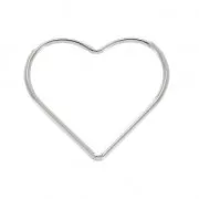 17.5 mm 925 Sterling Silver Closed heart-shaped ring x1