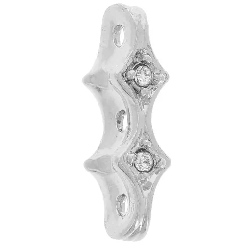 3 strands spacer 17x5mm rhodium Crystal rhinestones x1
