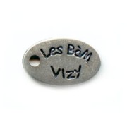 Personalizable charm 15x10mm Old silver tone x1000