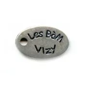 Personalizable charm 15x10mm Old silver tone x1000