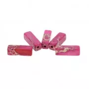 Beads Régalite tube beads 13x4.5 mm Fuchsia x5