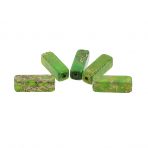 Beads Régalite tube beads 13x4.5 mm Vert x5