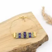 Beads Régalite tube beads 13x4.5 mm Bleu Dur x5