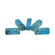 Beads Régalite tube beads 13x4.5 mm Bleu x5