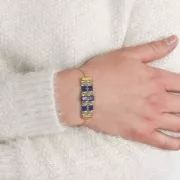 Beads Régalite tube beads 13x4.5 mm Bleu x5