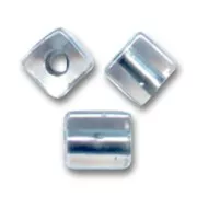 Cubes Miyuki 3mm SB3-242- Crystal Spkl Pewter Lined x10g