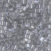 Cubes Miyuki 3mm SB3-242- Crystal Spkl Pewter Lined x10g