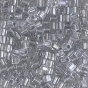 Cubes Miyuki 3mm SB3-242- Crystal Spkl Pewter Lined x10g