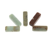 Beads Régalite tube beads 13x4.5 mm Jade x5