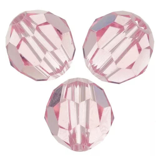 Round beads PureCrystal 5000 6 mm - Light Rose x6