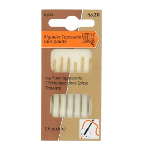 Tapestry round tip needle with golden eye Mediac #20 x6