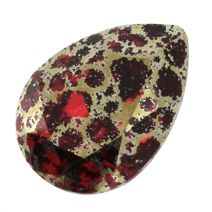PureCrystal 4320 Pear Fancy Stone 14x10 mm Scarlet Gold Patina x1
