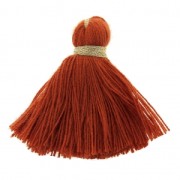 Imitation cotton tassel 40 mm Orange / Gold x5