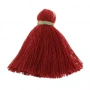 Imitation cotton tassel 40 mm Red / Gold x5