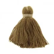 Imitation cotton tassel 40 mm Khaki / Gold x5