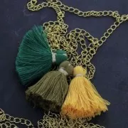 Imitation cotton tassel 40 mm Sun Flower / Gold x5