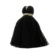 Imitation cotton tassel 40 mm Black / Gold x5|raw }}