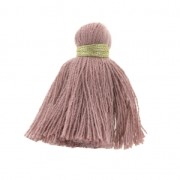 Imitation cotton tassel 40 mm Mauve / Gold x5