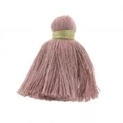 Imitation cotton tassel 40 mm Mauve / Gold x5