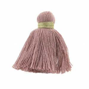 Imitation cotton tassel 40 mm Mauve / Gold x5