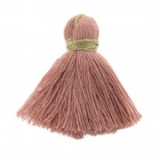 Imitation cotton tassel 40 mm Antique Pink / Gold x5|raw }}