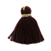 Imitation cotton tassel 40 mm Plum / Gold x5