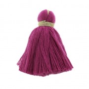 Imitation cotton tassel 40 mm Violet / Gold x5