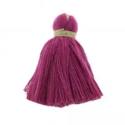 Imitation cotton tassel 40 mm Violet / Gold x5
