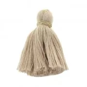 Imitation cotton tassel 40 mm Beige / Gold x5