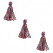 Imitation cotton tassels 26-30 mm Multicolored/Fuchsia x10|raw }}