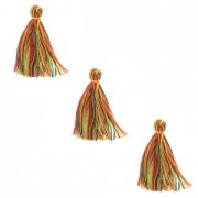 Imitation cotton tassels 26-30 mm Multicolored/Orange x10|raw }}