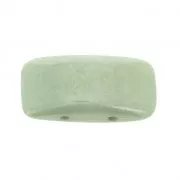 Czech Glass beads Carrier Bead 2 holes 11 x 22 mm Opaque Luster Green x 6