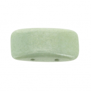 Czech Glass beads Carrier Bead 2 holes 11 x 22 mm Opaque Luster Green x 6