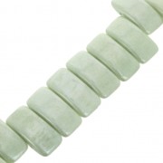 Czech Glass beads Carrier Bead 2 holes 11 x 22 mm Opaque Luster Green x 6