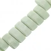 Czech Glass beads Carrier Bead 2 holes 11 x 22 mm Opaque Luster Green x 6