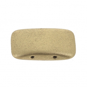 Czech Glass beads Carrier Bead 2 holes 11 x 22 mm Gold Mat x 6