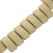 Czech Glass beads Carrier Bead 2 holes 11 x 22 mm Gold Mat x 6