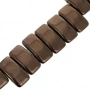 Czech Glass beads Carrier Bead 2 holes 11 x 22 mm Dark Bronze x6