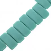 Czech Glass beads Carrier Bead 2 holes 11 x 22 mm Green Turquoise Mat x 6