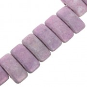Czech Glass beads Carrier Bead 2 holes 11 x 22 mm  Op Light Rose Ceramic Look x6