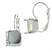 Leverback Earrings for PureCrystal Imperial cabochon 4480 10 mm Silver Tone x2