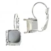 Leverback Earrings for PureCrystal Imperial cabochon 4480 10 mm Silver Tone x2