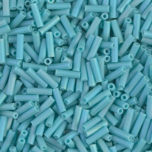 Miyuki Bugles 6mm BGL-412FR - Mat Opaque Turquoise Green AB x10g