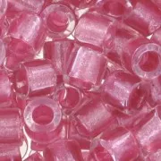 Miyuki Delica 8/0 DBL0902 - Crystal Spkl Peony Pink Lined x8g