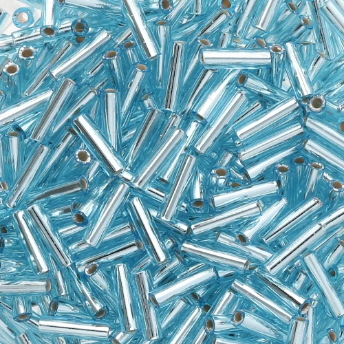 Miyuki Bugles 6mm BGL-018 - Aquamarine Silver Lined x10g