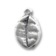Coffee grain charm 16mm Old silver tone x1|raw }}