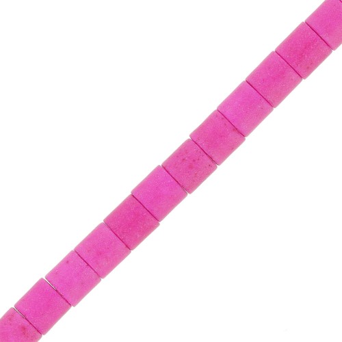 Tube Beads 6.90 mm Howlite imitation x38 cm Fuchsia x1
